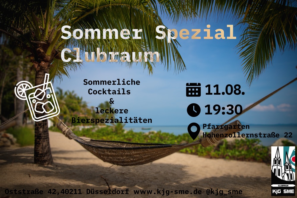 KjG Sommer-Clubraum-Spezial am 11.08.2023 ab 19:30 Uhr