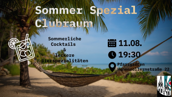 KjG Sommer-Clubraum-Spezial am 11.08.2023 ab 19:30 Uhr