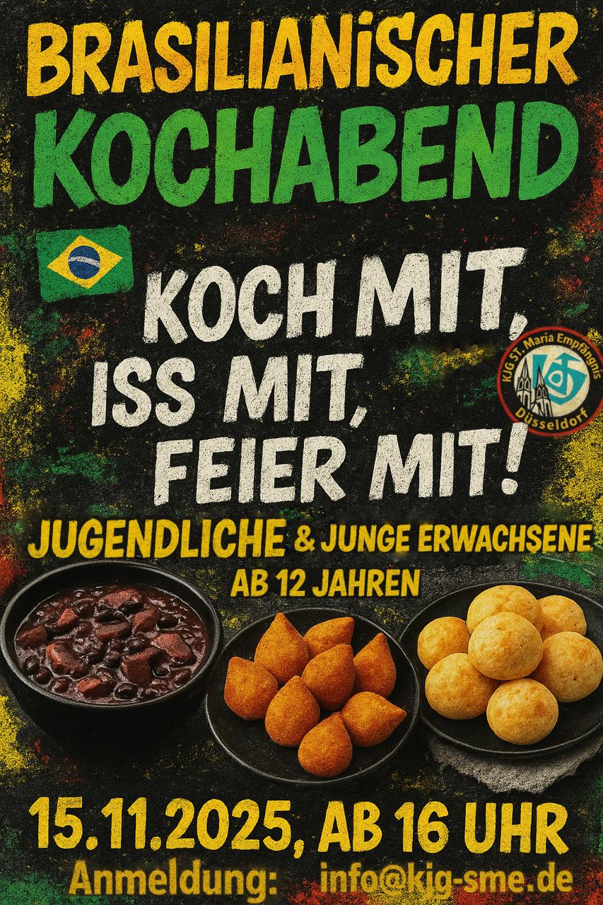 Brasilianischer Kochabend am 15. November 2025, 16:00 Uhr im Jugendheim...