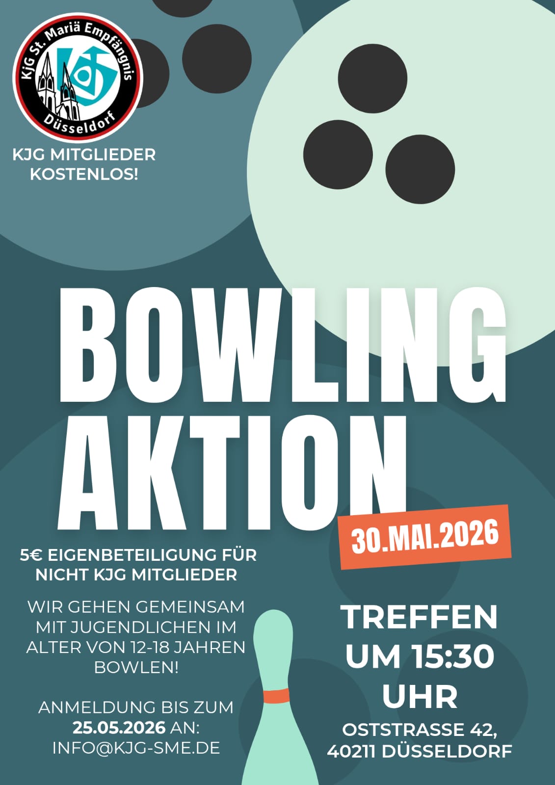 Bowling mit der KJG am 30. Mai 2026...